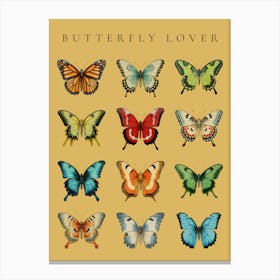 Butterfly Lover yellow background Canvas Print