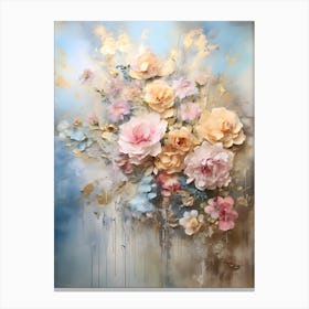 Vintage Pastel Flowers 7 Canvas Print