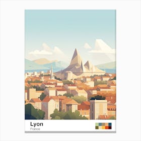 Lyon, France, Geometric Illustration 3 Poster Canvas Print