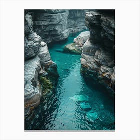 Blue Water In A Canyon 6 Canvas Print