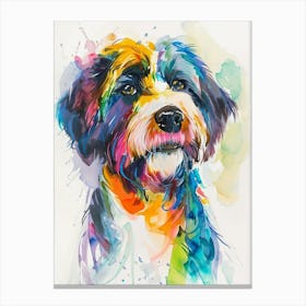 Dog Colourful Watercolour 1 Canvas Print
