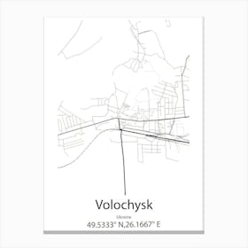 Volochysk,Ukraine Minimalist Map Toile