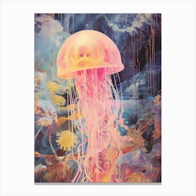 Collage Style Jelly Fish 1 Canvas Print