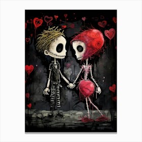 Skeleton Couple Canvas Print