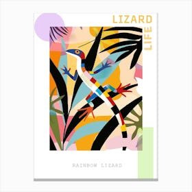 Colourful Rainbow Lizard Modern Abstract Illustration 2 Poster Canvas Print