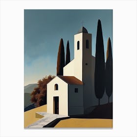 Church In The Mountains, Italy Canvas Print