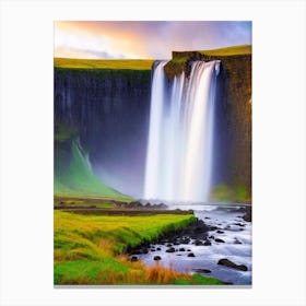 Suðurárfoss, Iceland Majestic, Beautiful & Classic (3) Canvas Print