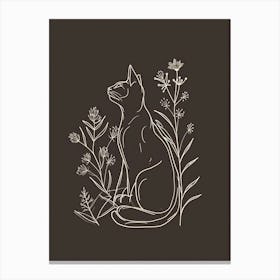 Tiffany Cat Minimalist Illustration 1 Canvas Print