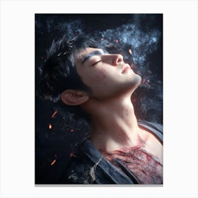 Man With Blood On His Face Canvas Print