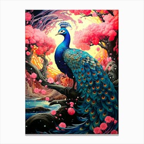 Peacock Painting 2 Canvas Print