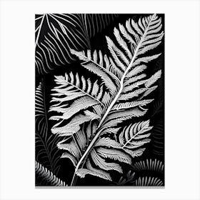 Redwood Leaf Linocut 2 Canvas Print
