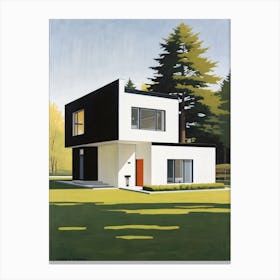 Minimalist Modern House Illustration (17) Canvas Print