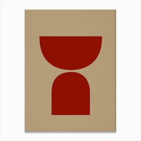 Geometric Composition In Dark Red Canvas Print