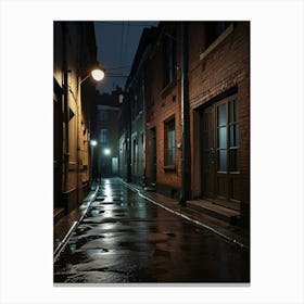 Wet Alley At Night Canvas Print