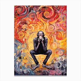 Psychedelic Thinker Monkey Painting 2 Canvas Print