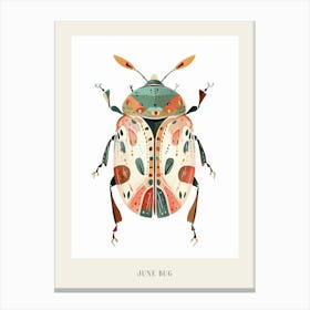 Colourful Insect Illustration June Bug 4 Poster Canvas Print