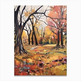 Autumn City Park Painting Hampstead Heath Park London 2 Canvas Print