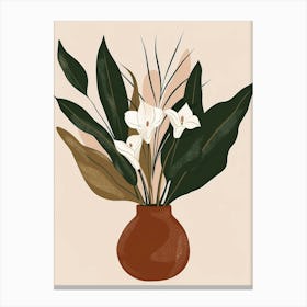 Calla Lilies In A Vase Canvas Print