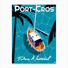 Port Cros Poster Blue Canvas Print