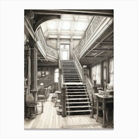 Titanic Ship Interiors Vintage 4 Canvas Print