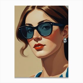 Portrait Of A Woman In Sunglasses Canvas Print