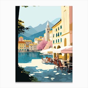 Kotor, Montenegro, Flat Pastels Tones Illustration 1 Canvas Print