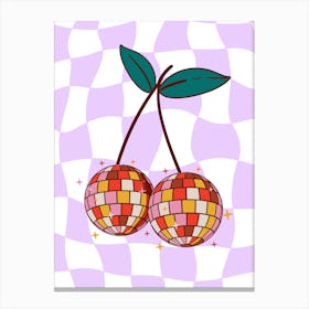 Cherry Disco Ball Canvas Print