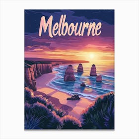 Aihrgdesign A Mid Century Modern Travel Poster For Melbourne 3 Canvas Print