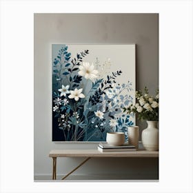 Blue And White Flowers Canvas Print