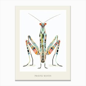 Colourful Insect Illustration Praying Mantis 16 Poster Canvas Print