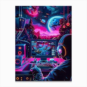 Neon Gaming Canvas Print