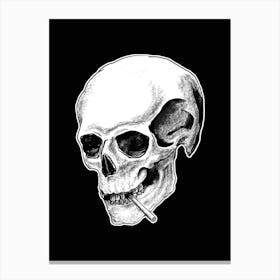 Cigarette Smoking Skull Canvas Print