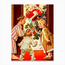 Santa Claus Is Kissing Mam Canvas Print