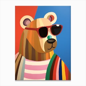 Little Brown Bear 3 Wearing Sunglasses Canvas Print