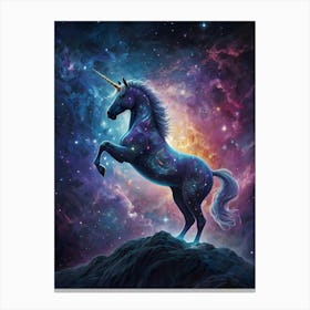Unicorn In Space Canvas Print