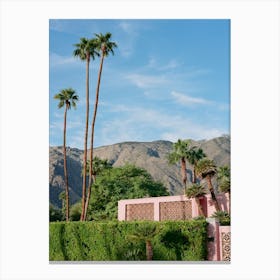 Palm Springs Pink House on Film Canvas Print