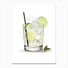 Illustration Moscow Mule Floral Infusion Cocktail 2 Canvas Print