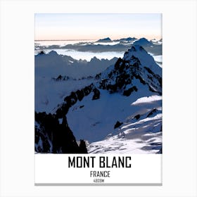 Mont Blanc, France, Alps, Mountain, Nature, Art, Wall Print Canvas Print
