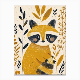 Yellow Raccoon 4 Canvas Print