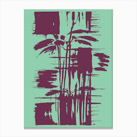 Abstract Pastel Burgundy And Green Canvas Print