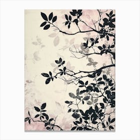 Great Japan Hokusai Black And White Flowers 17 Canvas Print