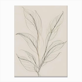 Beige Leaf Canvas Print