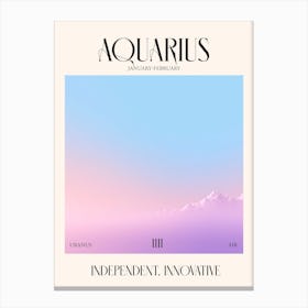Aquarius 2 Zodiac Sign Canvas Print
