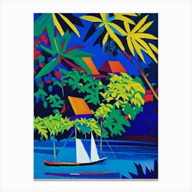Gizo Solomon Islands Colourful Painting Tropical Destination Canvas Print