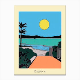 Poster Of Minimal Design Style Of Barbados 2 Canvas Print