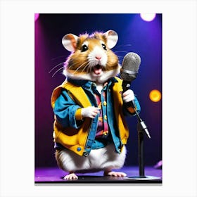 Hamster Singing Canvas Print