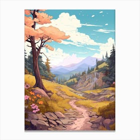 Wonderland Trail Usa Hike Illustration Canvas Print
