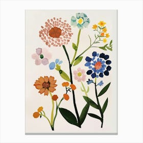 Painted Florals Scabiosa 1 Canvas Print