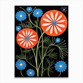 Nigella 3 Hilma Af Klint Inspired Flower Illustration Canvas Print
