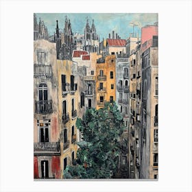 Kitsch Barcelona Painting 3 Canvas Print